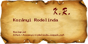 Kozányi Rodelinda névjegykártya